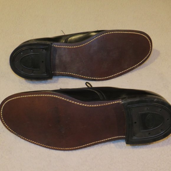 DJ Leavenworth 1979 Black Leather Derby\'s Dress Shoes 9.5R NOS NWOB main image 9